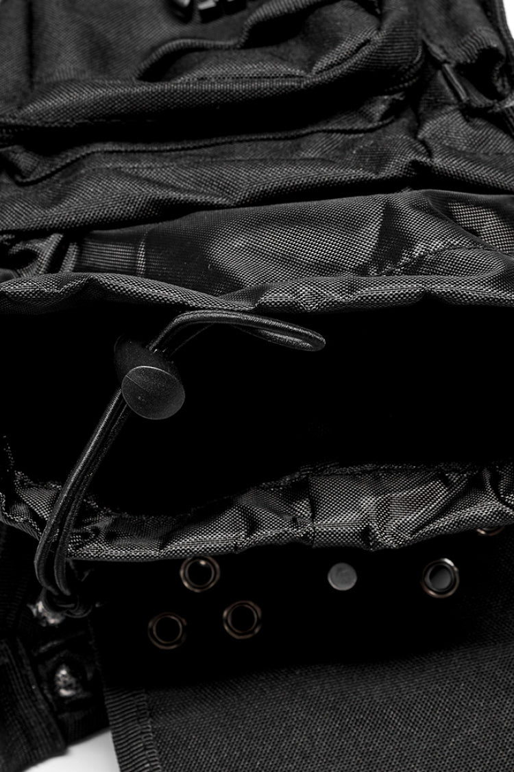 Black Adjustable Skull Rivets Men's Steampunk Waist Bag - Product - 7