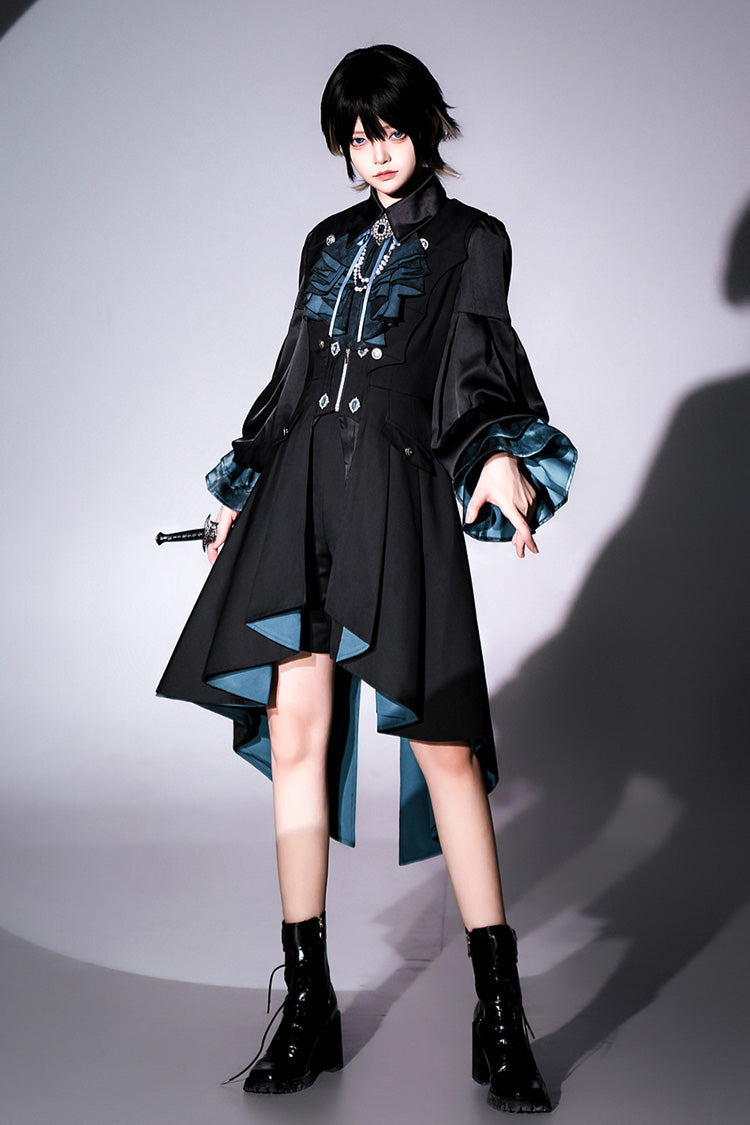 Black [Deep Music] Long Sleeves Gothic Elegant Ouji Lolita Four-piece Set - Product - 4