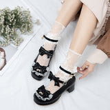 Bowknot White Frills Sweet Lolita High Heel Shoes - Product - 6