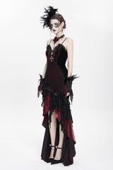 Red Off Shoulder Sleeveless Hanayome Embroidered Lace Women's Gothic Jsk Dress - Product - 3