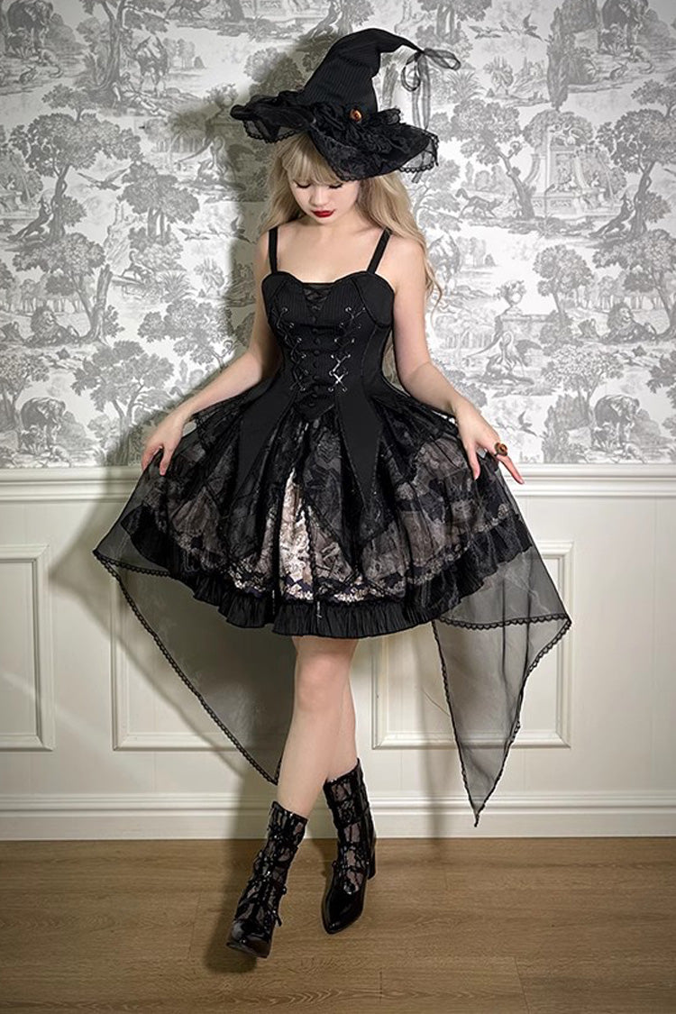 The Mystery Of The Doll Print Ruffle Bowknot Gothic Lolita Skirt Dress 2 Colors - Product - 2