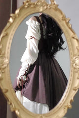 White/Brown Pirate's Guide Irregular Punk Lolita Jsk Dress - Product - 7