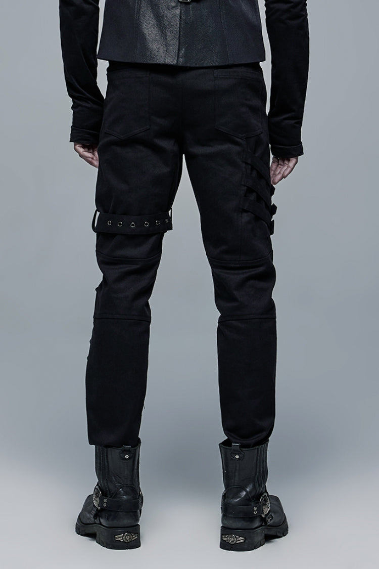 Multi Pockets Buckles Detachable Men's Steampunk Pants 2 Colors - Product - 10