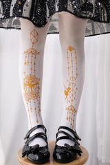 White Hot Stamping Print Sweet Lolita Pantyhose 11 Styles - Style8 - 8