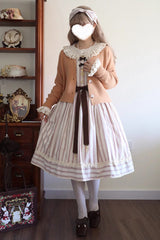 Forest Atlas Striped Print Bowknot Sweet Lolita Jumper Dress 3 Colors - Product - 14