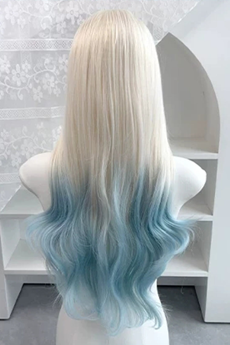 Light Blue/Gold Ombre Long Wavy Sweet Lolita Wig - Product - 2