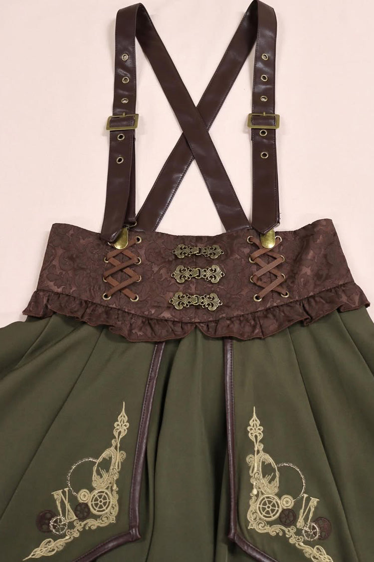 Ouji Punk Embroidery Cardigan Bowknot Lolita Strap Dress 2 Colors - Product - 2