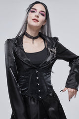 Black Embroidered Lace Lace-Up Slim Women's Gothic Underbust Corset - Product - 9