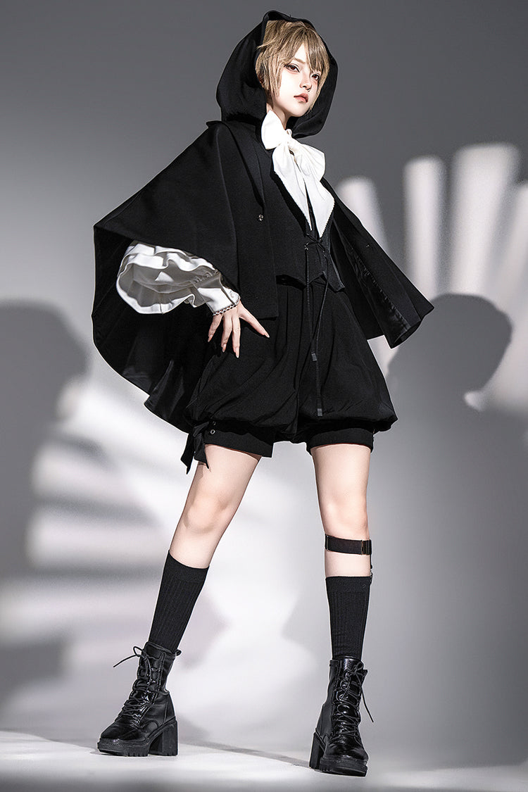 Black [Rabbit Feather Phantom] Gothic Prince Handsome Ouji Lolita Vest - Black - 1