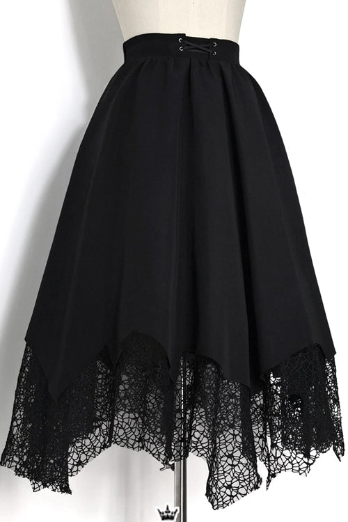 Black Icebreaker Irregular Hem Woolen Ouji Lolita Coat - Product - 9