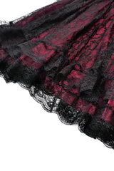 Black/Red Star Square-cut Collar Short Sleeves Lace Women's Gothic Priness Dress Graduation Dress - Product - 20