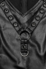 Black V Collar Long Sleeves Hollow Womens Gothic Blouse - Product - 7