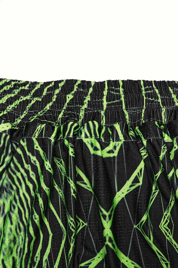 Green Halo Print Men's Sagging Pants - Product - 5