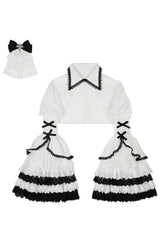 Black/White Print Bone Magic Ruffle Cardigan Lace Classic Gothic Princess Lolita Jsk Dress - Product - 17
