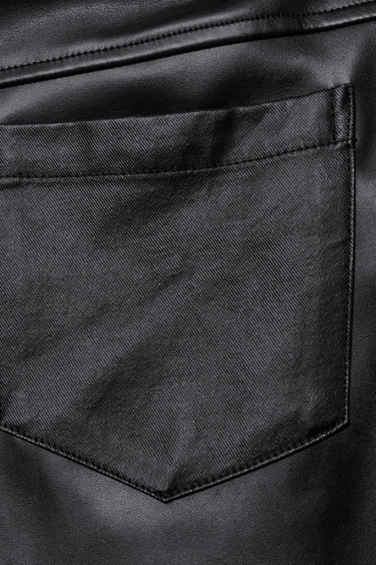 Black Mesh Buckle Strap Men's Punk Pants - Product - 8