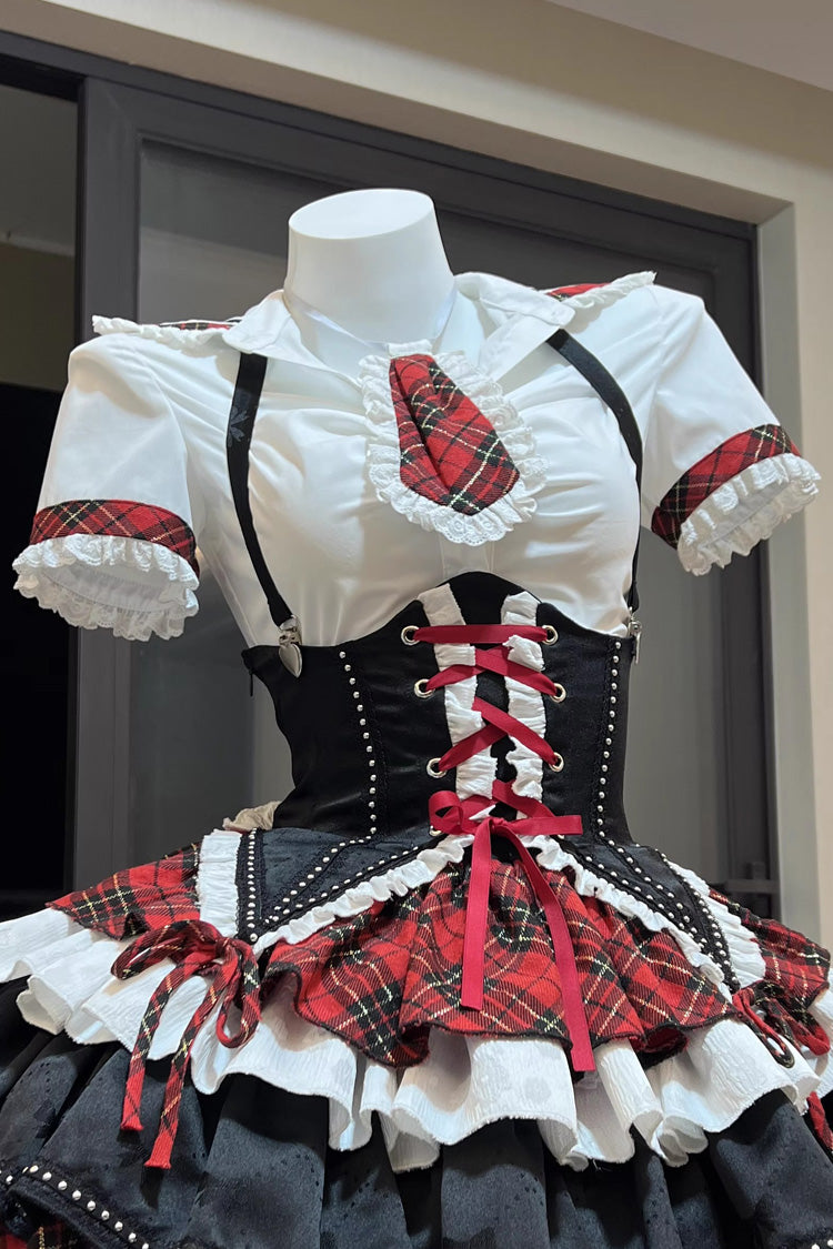 White Opera Rock Girl Classic Lolita Blouse - White - 1