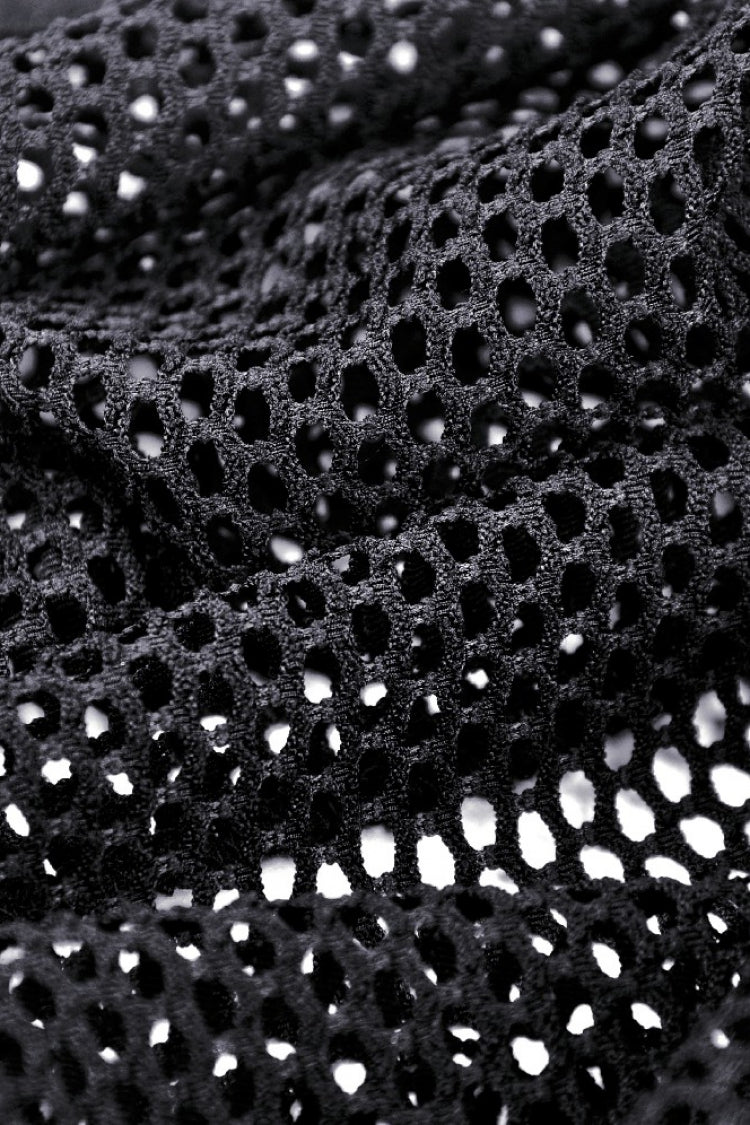 Black Long Sleeves Fishnet Mesh Women's Gothic Punk Hooded Cape - Product - 18
