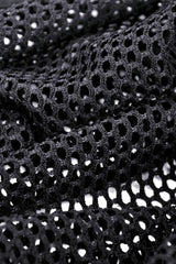 Black Long Sleeves Fishnet Mesh Women's Gothic Punk Hooded Cape - Product - 18