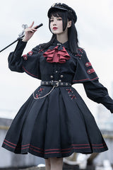 Black Punishment Execution Officer Series Military Style Shirt and Skirt Set Gothic Lolita Dress - Product - 4