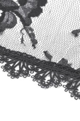 Black Off Shoulder Long Sleeves Sheer Floral Lace Women's Gothic Shrug - Product - 19