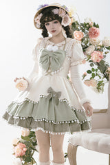 Hair Ball Tie Long Puff Sleeves Sweet Lolita Blouse 4 Colors - Product - 5