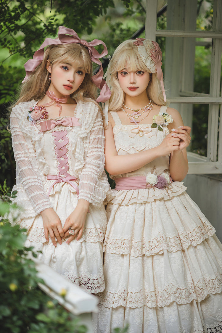 Ivory [Forest Waltz] Embroidery Sweet Elegant Lolita Suspender Top - Product - 9