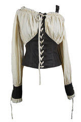 Beige Halterneck Vintage Sexy Slim Womens Punk Blouse - Product - 4