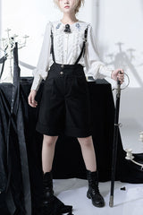 Black/White Gothic Erosion Heart Series Ouji Lolita Set - Black/White - 1