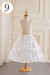 White Multi-Layered Hanayome Fishbone Sweet Lolita Long Petticoat - White(Version-9) - 10