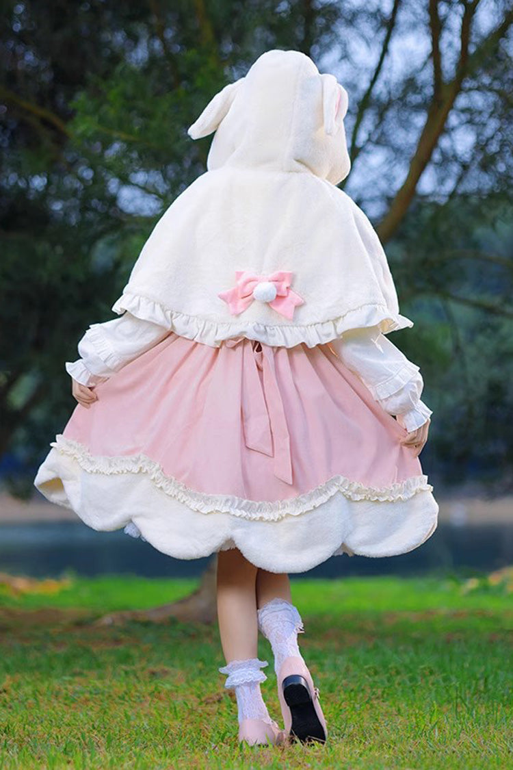 Rosa Hirschmuster, Stickerei, Schleife, Prinzessin, Herbst und Winter, süß (Kleid einzeln), Detailansicht 7