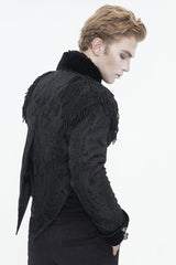 Black Tassels Swallow Tailed Men's Gothic Jacket - Product - 4