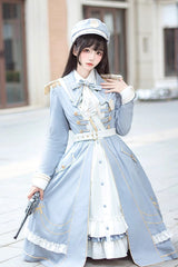 Blue Star Ocean Fantasy Cardigan Bowknot Sweet Military Elegant Lolita Dress - Product - 6