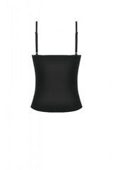 Black Women's Gothic Vintage Multi-Layered Buckled Straps Sheer Lace Patchwork Tank Top - Product - 14