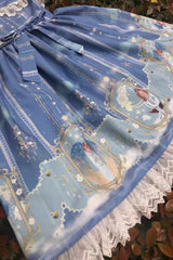 Blessing of Oriel Print Ruffle Bowknot Stitching Lace Sweet Lolita Jsk Dress 4 Colors - Product - 7