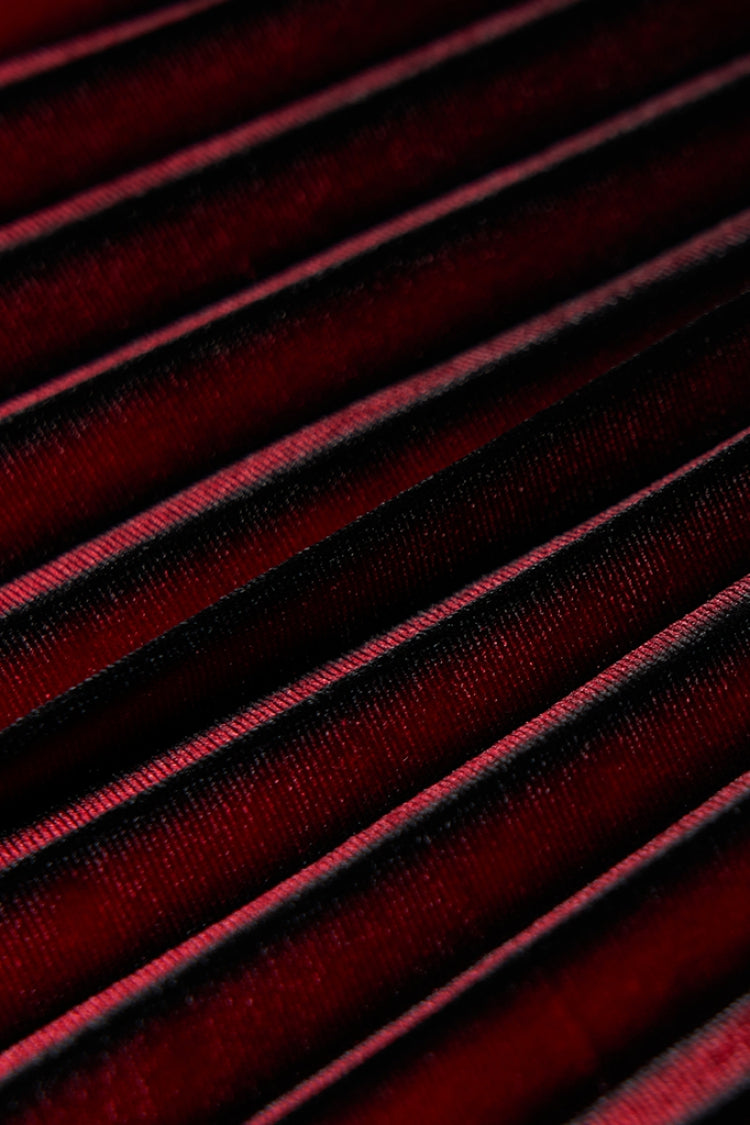 Black/Red Metal Nails Metal Chain Decoration Gradient Women's Steampunk Skirt - Product - 7