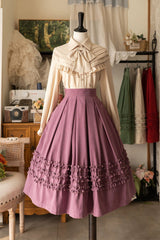 [Basket of the Forest] Lapel Collar Long Sleeves Ruffled Bow Classic Elegant Lolita Blouse 4 Colors - Product - 6