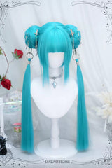 Green Sweet Lolita Marble Head With Ponytail Wigs - Product - 2