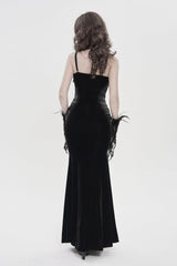 Black Off Shoulder Sleeveless Hanayome Spliced Lace-Up Slim Pleated Women's Gothic Jsk Dress - Product - 9