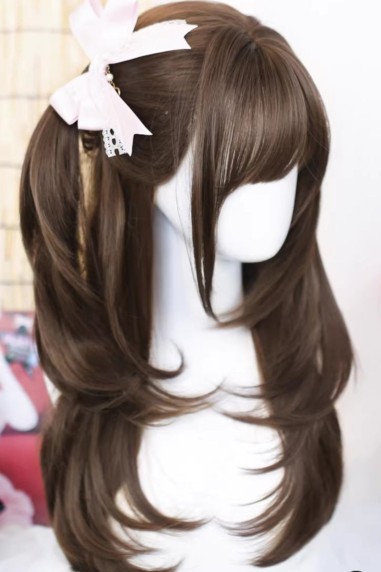 Long Straight Hair Sweet Japanese Lolita Wig 2 Colors - Warm-Brown - 3