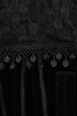 Black Bat Stand Collar Stitching Lace Nails Decorated Womens Gothic Cloak - Product - 8