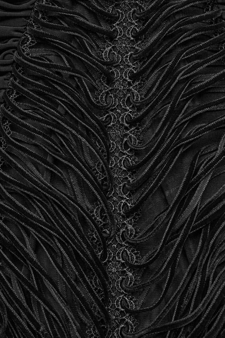 Black Lace Sheer Wrapped Hip Women's Gothic Skirt - Product - 6