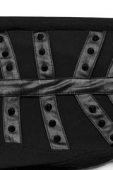 Black Hollow Lace-Up Mesh Metal Rivets Women's Steampunk Leggings - Product - 5