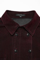 Black/Red Double-breasted Long Puff Sleeves Men's Gothic Blouse - Product - 5