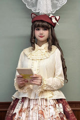 [Fox Band] Long Sleeves Ruffle Lace Sweet Lolita Blouse 3 Colors - Product - 2