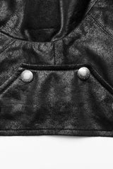 Black Ghost Head Pendant Metal Rivets Hooded Women's Steampunk Cape - Product - 6