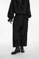 Black Studded Pleated Men's Gothic Tapered Pants - Product - 6