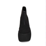 Black Front Zipper Platform Short Classic Lolita Boots - Product - 5