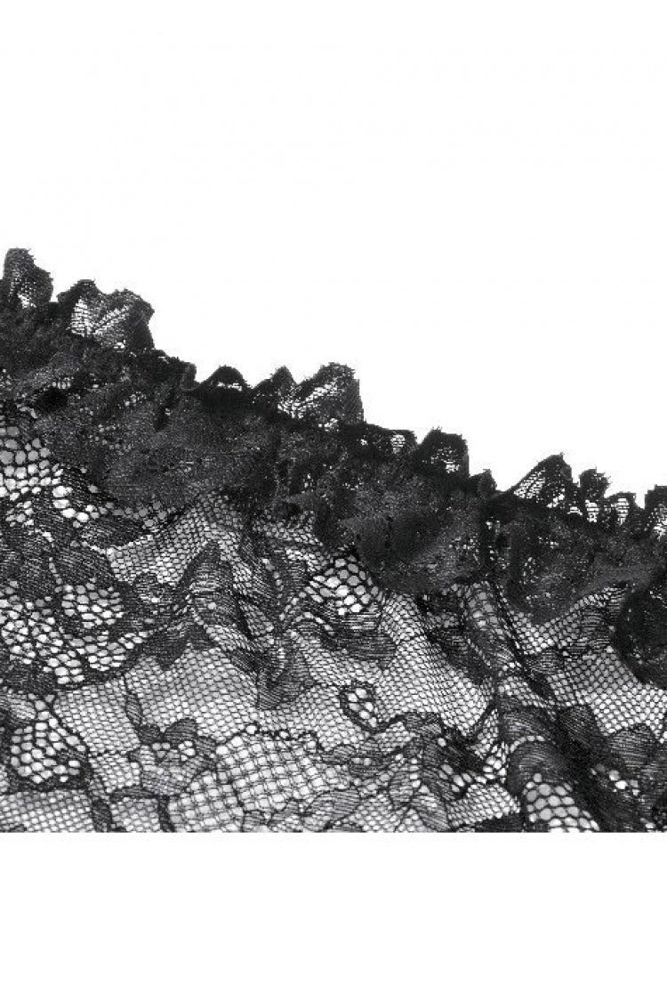 Black Off Shoulder Floral Sheer Lace Women's Gothic Top - Product - 17