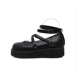 Black Doll Round Toe Soft Sister Cute Student Platform Shoes - Product - 3