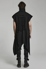 Spiked Hem Doomsday Irregular Mens Steampunk Vest 2 Colors - Product - 4